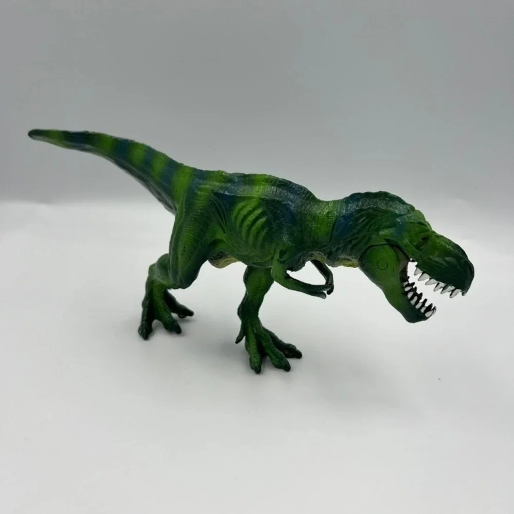 T-Rex Dinosaur Toy Figure‎ Green Movable Jaw Kids Toy Jurassic Style